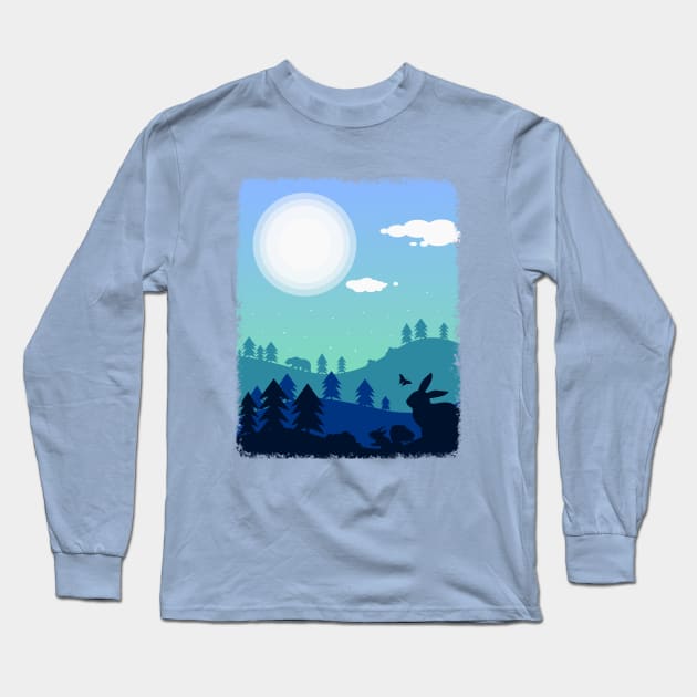 Forest Animals Under Twilight Long Sleeve T-Shirt by TaliDe